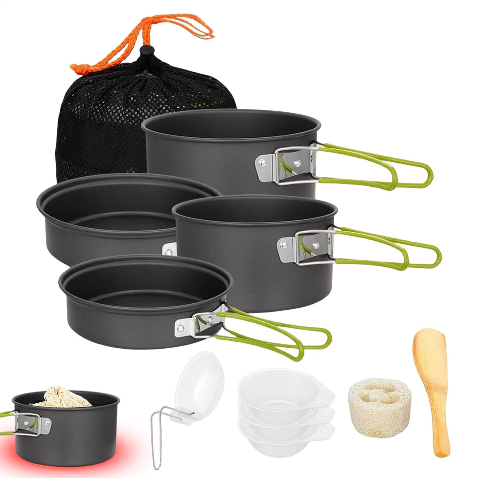 Juego de Cacerolas para Camping Utensilios De Cocina Antiadherentes Para