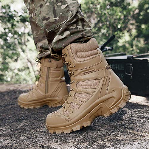 Einplus Military Tactical Boots Breathable Lightweight Mens Army Jungle Boots With Side Zipper Combat Durable Working Shoes #TOP5