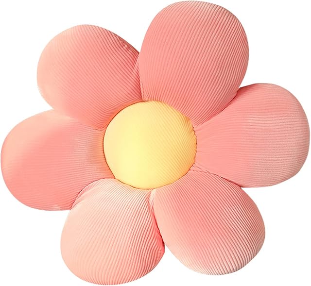 Timpfee 15.7In Cute Flower Pattern Pillow,Seating Cushion,Room Decoration for Girls Teens,Vivid Plush Daisy Cushion for Reading Nook Watching TV Bedding Room Sofa