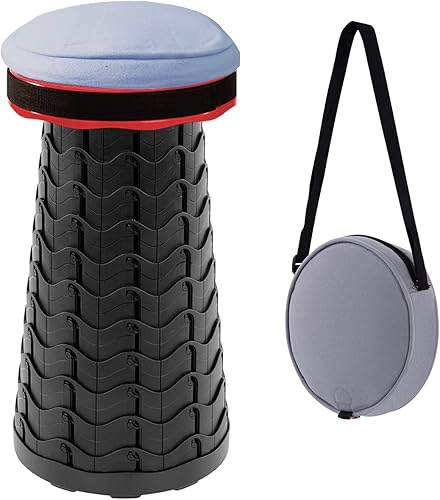 Taburete plegable portátil con almohadilla para mochila asiento telescópico plegable retráctil para adultos ligero y resistente con capacidad de