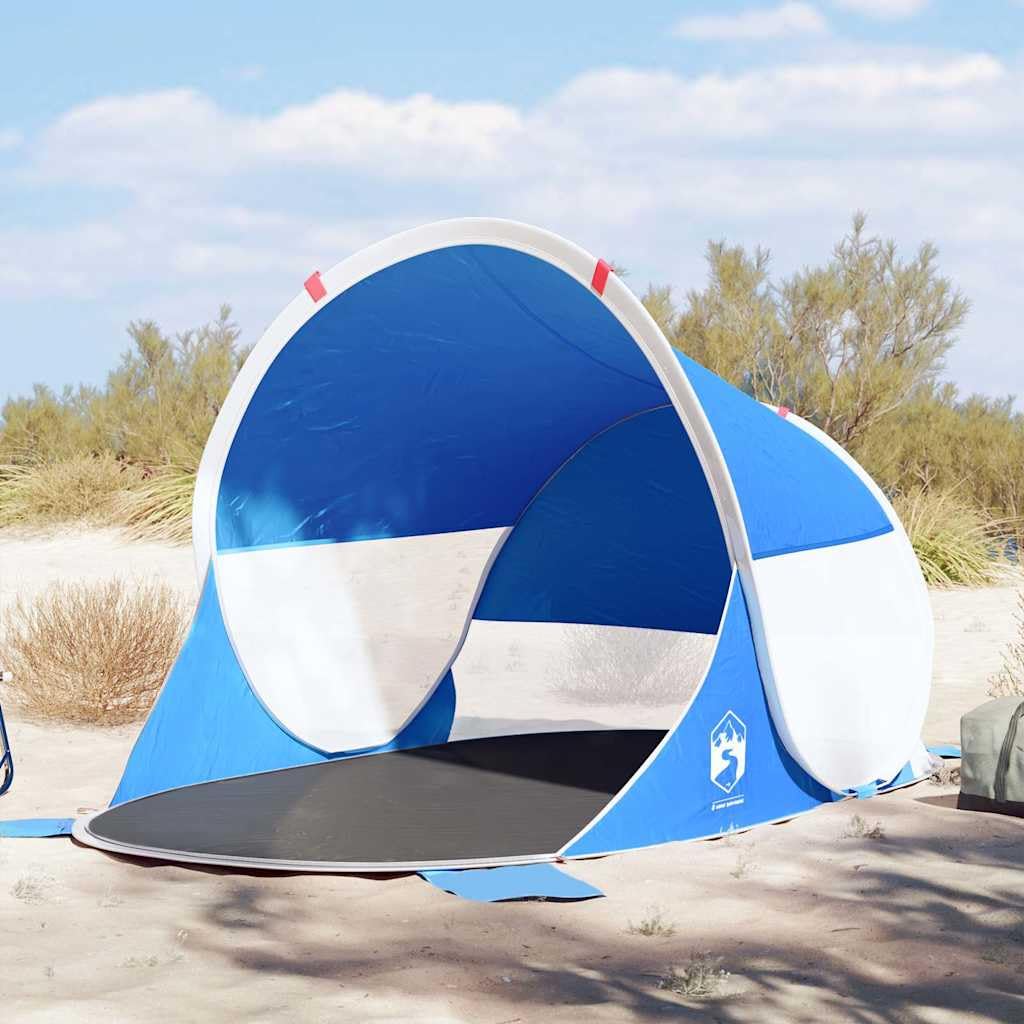 Namiot plażowy Pop-Up Azurblau wodoszczelny z poliestru 190T z powłoką poliuretanową 205 x 125 x lekki namiot samorozkładający na plażę, kemping, do aktywności na świeżym powietrzu, z torbą