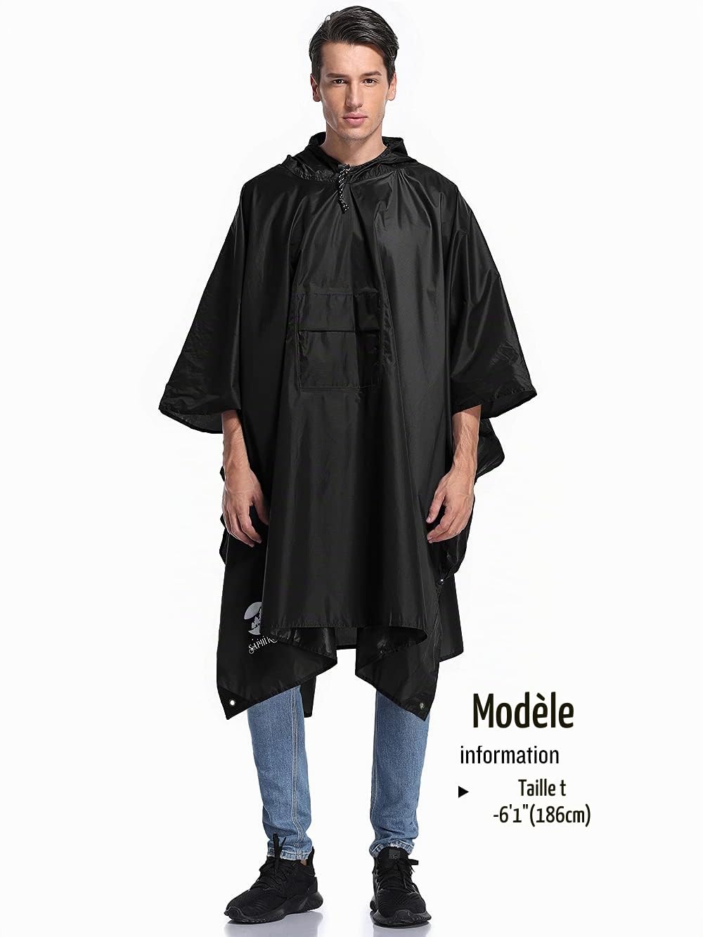 SaphiRose PONCHO Pluie, 3-en-1 Impermeable en Polyester Poncho, Multi-Fonctionnel Adulte d'Extérieur Cape-Poncho,Parasol,217 x 143cm