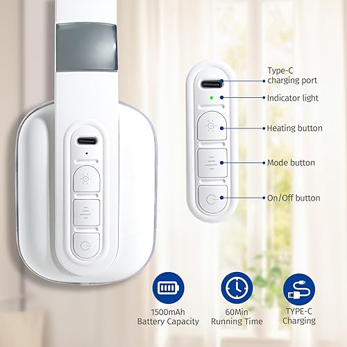 Miniatura 3 de Belovedone Masajeador de cuello con calor inalámbrico para el cuello y hombros para aliviar el dolor de tejido profundo, masajeador de cuello