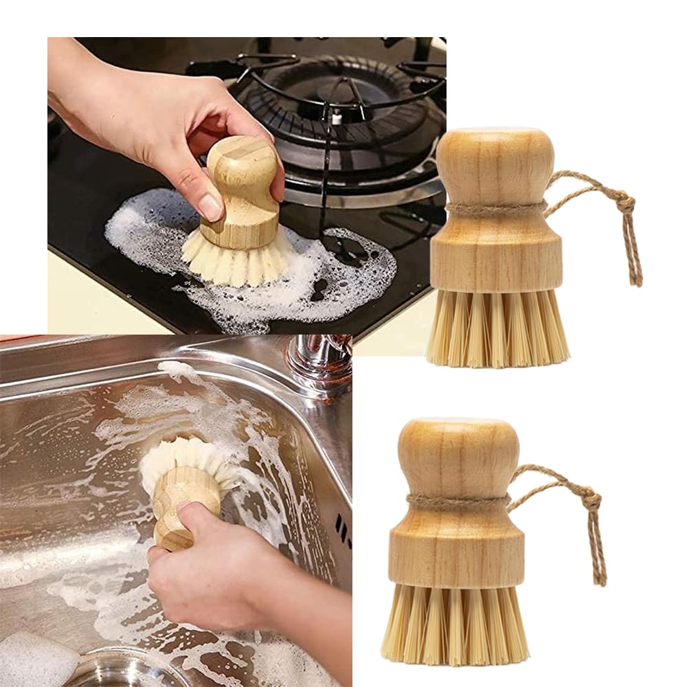 Spazzole In Bambù Per Lavare Piatti - 2 Pezzi, Ecologiche E Multiuso - Foto 14