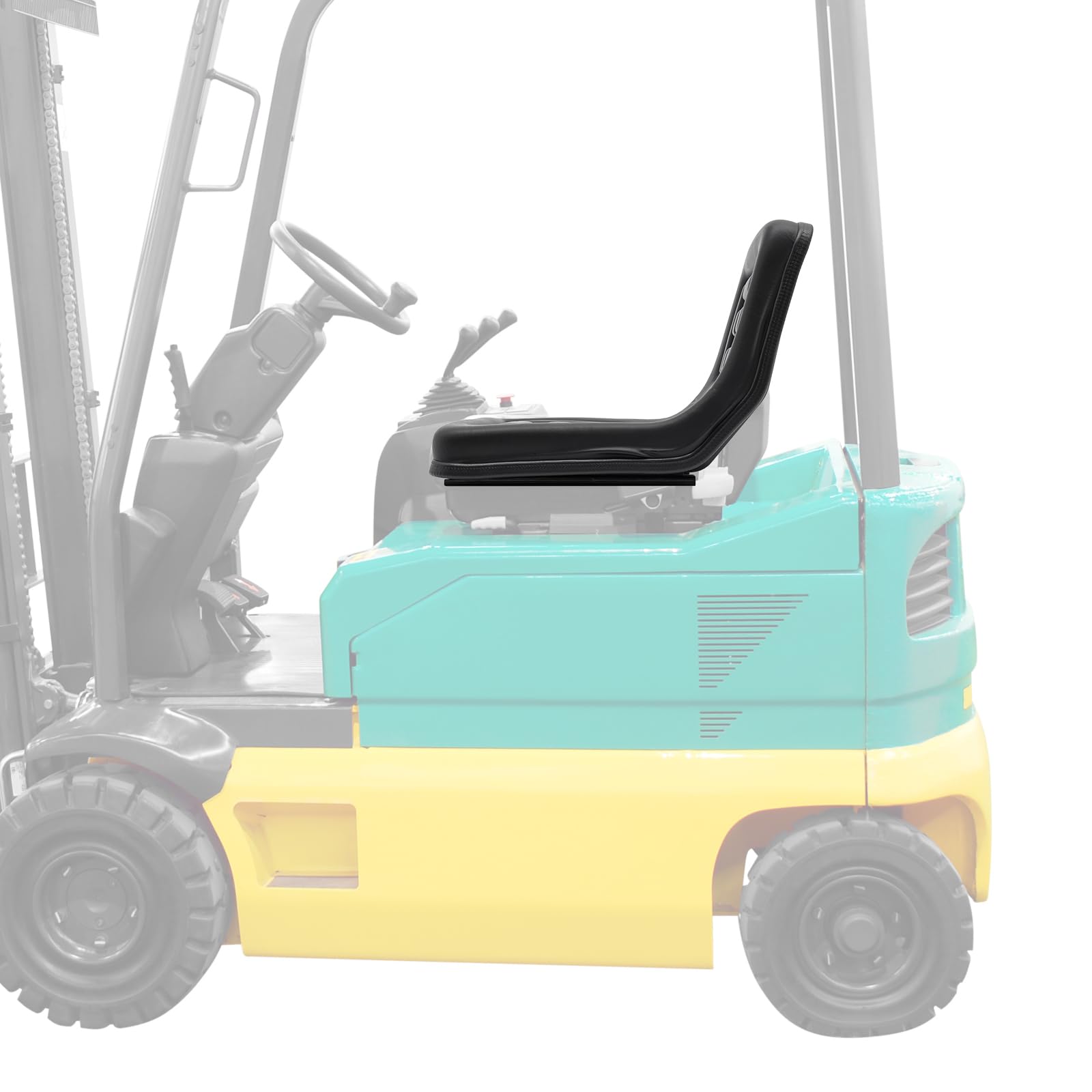 Asiento de tractor de alta elasticidad, asiento ergonómico cómodo para maquinaria agrícola, PVC y hierro, transpirable, ajustable (15 cm), capacidad de carga 100 kg
