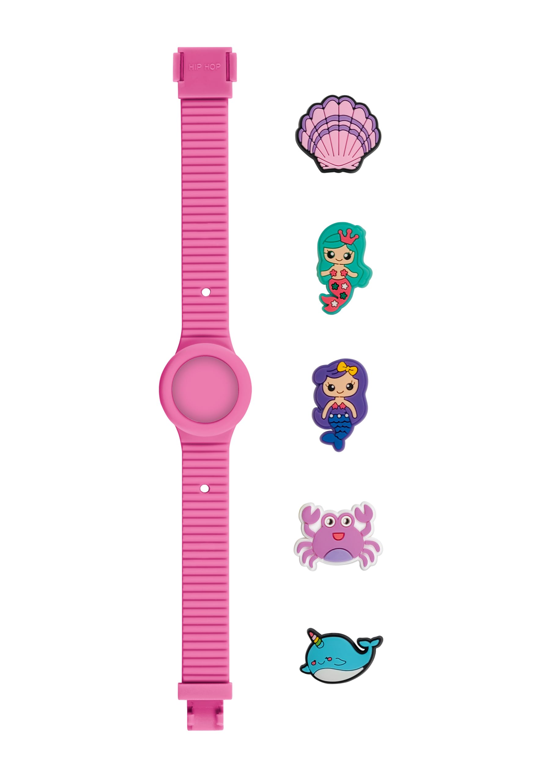 HIP HOP, Collezione PINTASTIC!, Cinturino Orologio 32 mm per Bambini, in Silicone Lavabile e Ipoallergenico, Personalizzabile con 5 Elementi Decorativi a Tema Inclusi, Idea Regalo Bambini