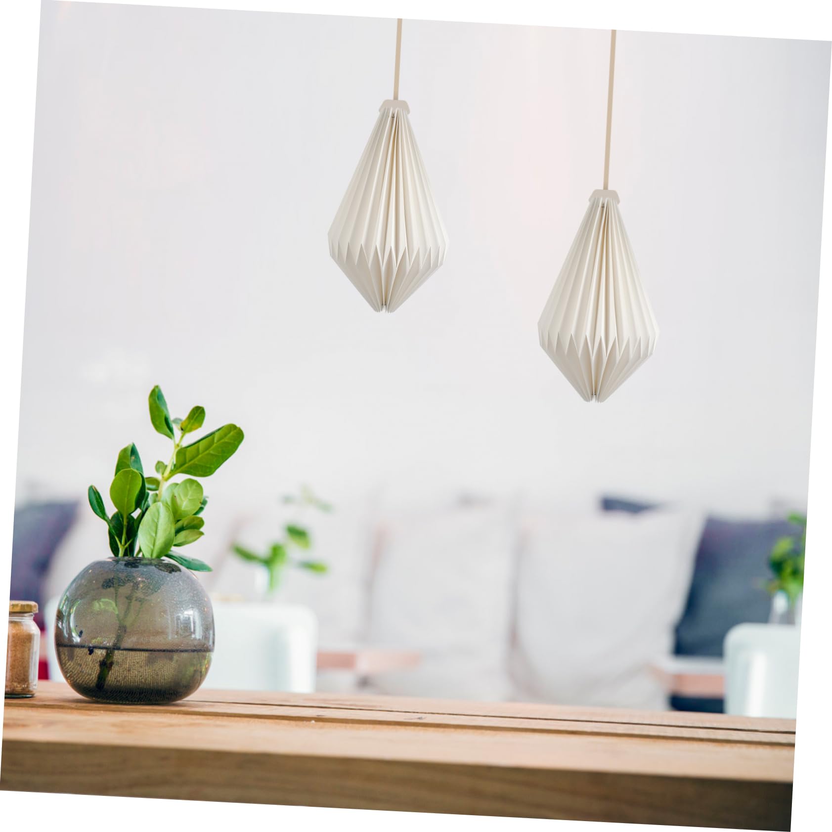 HOMSFOU 2pezzi Lampada Sospensione Origami Paralume Decorativo Per Chandelier e Illuminazione Domestica Materiale Sicuro e Inodore Stile Creativo Per Soggiorno e Ristoranti