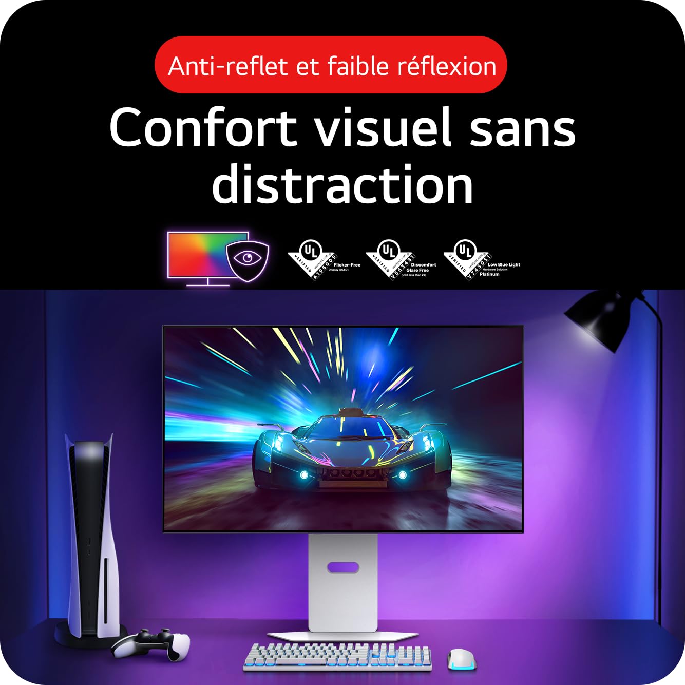 LG Ultragear™ OLED 32GS95UV-W Ecran PC Gaming 32" - Dalle OLED résolution 4K (3840x2160), 0.03 ms GtG 240Hz, DisplayHDR™ TrueBlack 400, DCI-P3 98.5% (CIE1976), AMD FreeSync Premium Pro, NVIDIA G-Sync