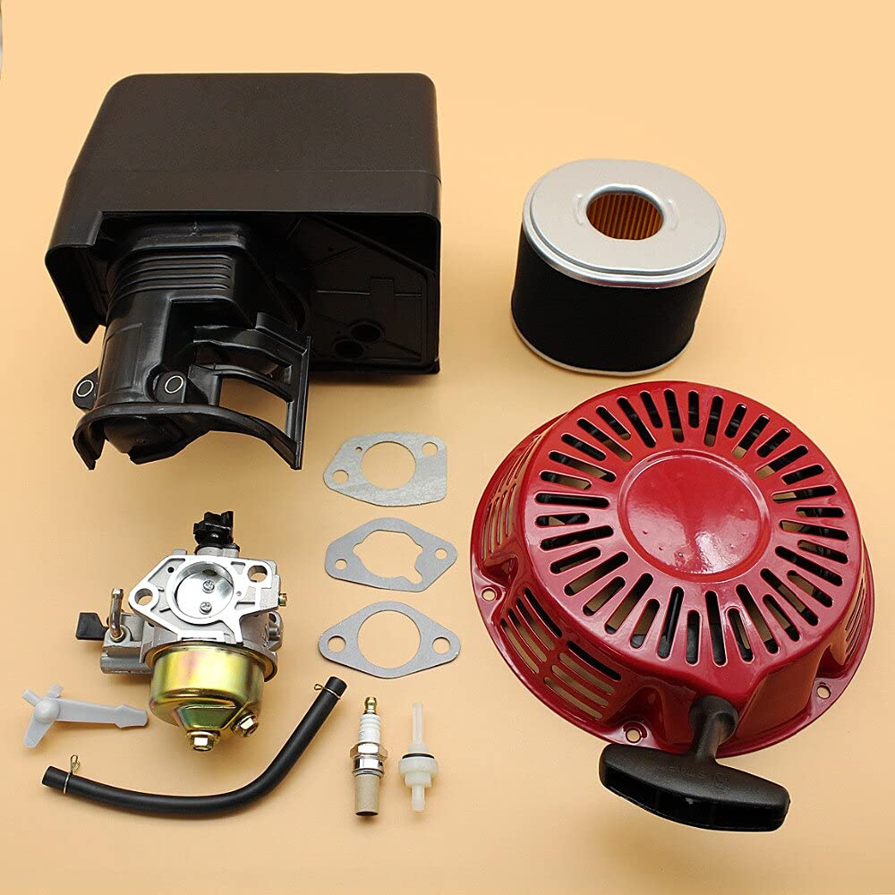 Recoil Starter Carburador Filtro de Aire Ensamblaje Ajuste para H-d GX390 188F 13HP 5KW 6.5KW Motor Gasolina Generador Cortacéspedes