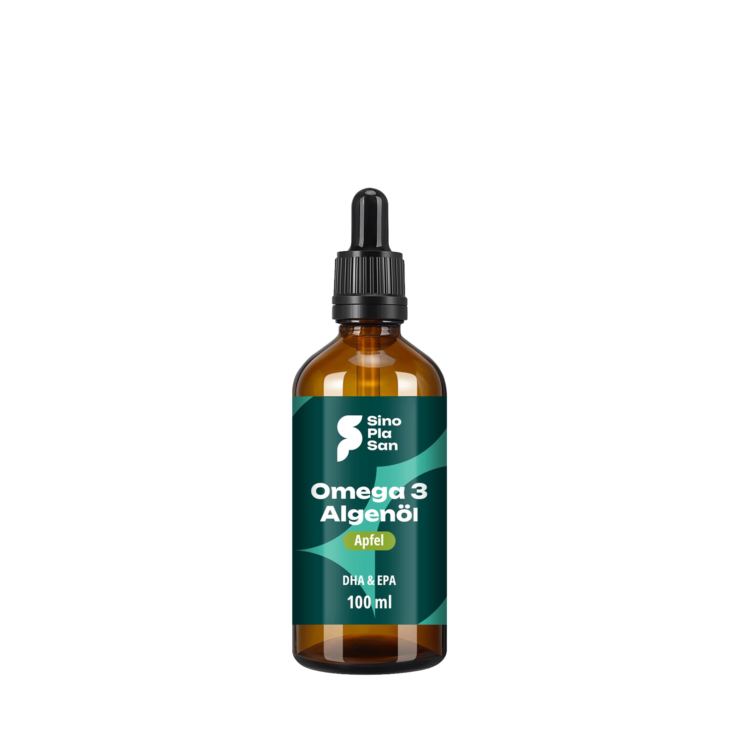 Premium Omega 3 Algenöl | hoch dosiert | Natürliches DHA & EPA für Herz, Gehirn & Sehkraft | vegan | 100ml | 40 Tage Vorrat | (Apfel)
