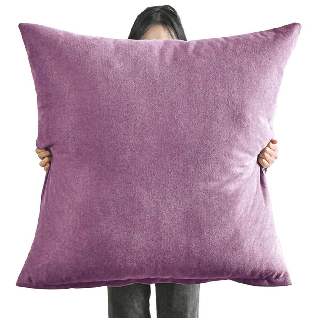 Super King Size Pillow Cases,Square Extra Large Cushion Covers 50x50, 60 x 60,70x70,80x80 cm Soft Pillow Cover with Invisible Zipper Decorative pillowcases for pillows Sofa Couch ( Color : Purple , Si