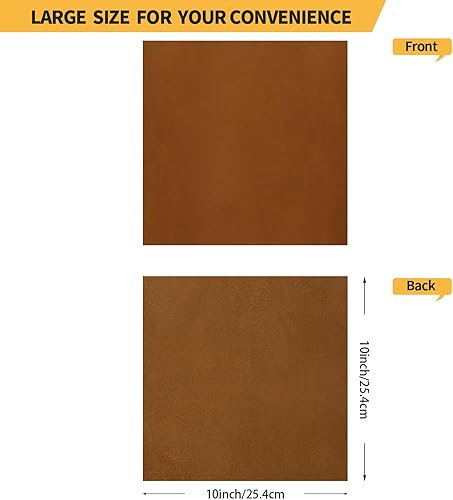Miniatura 3 de RingSun Hojas de cuero marrón Bourbon de 10 x 10 pulgadas para manualidades de cuero (0.079 in), cuero de grano completo
