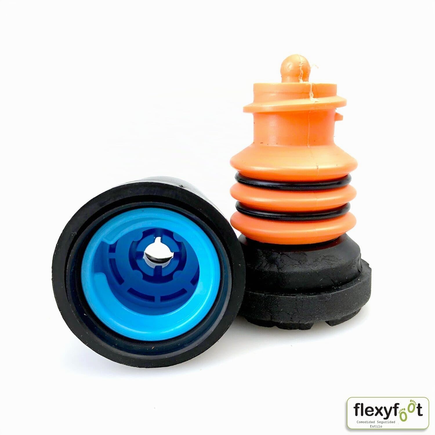 Flexyfoot - Muleta, regulación doble, agarre cómodo, absorción de golpes, para mano derecha, optimiza la seguridad, el agarre y reduce los golpes y vibraciones, color negro