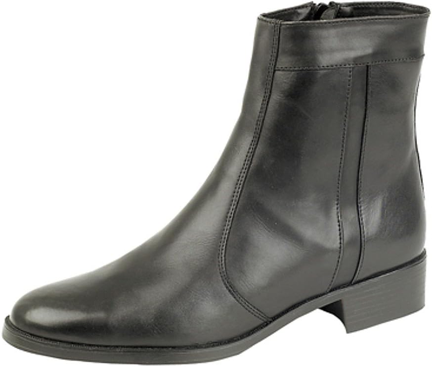 ScimitarMens Softie Leather side zip Ankle Boots Black size