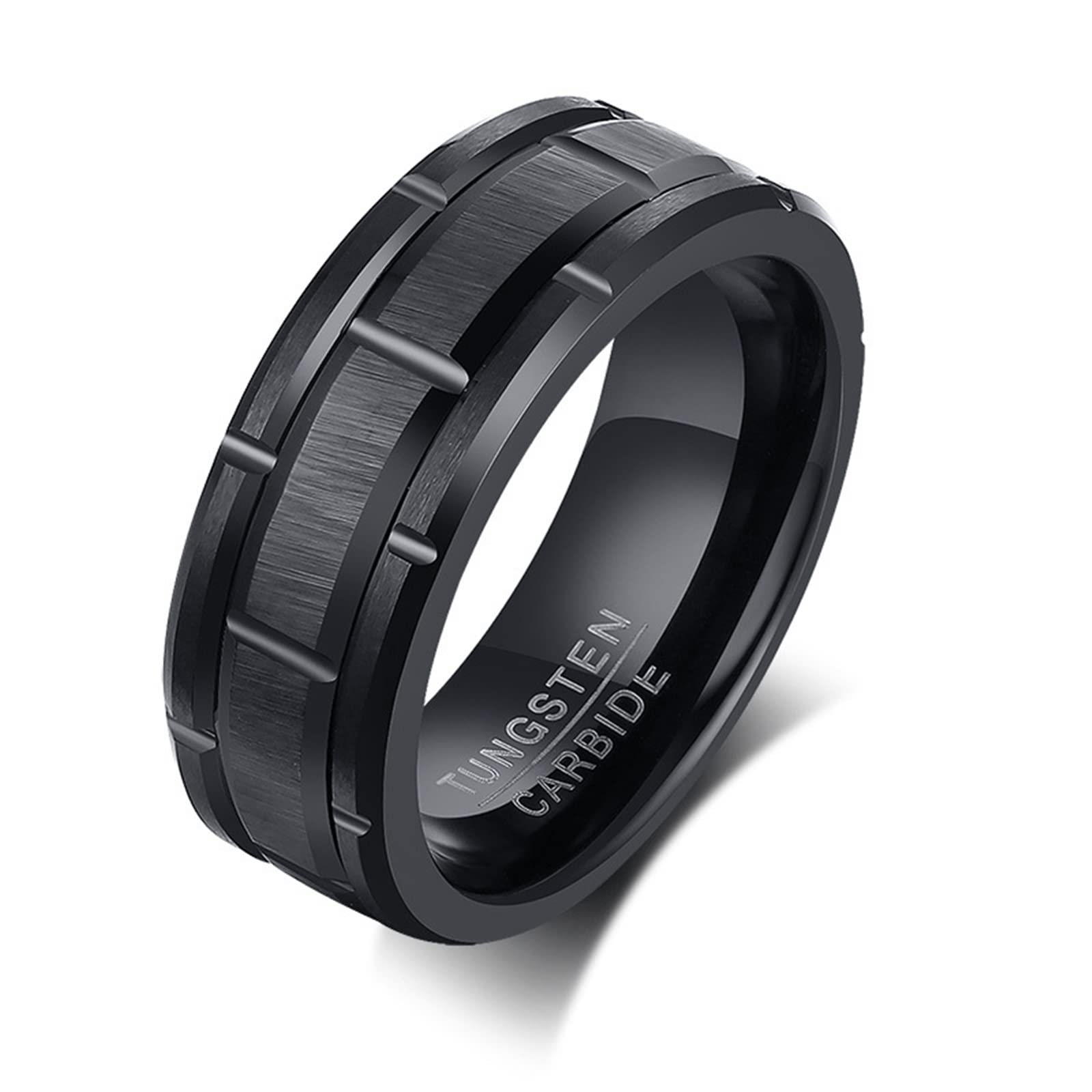 Anello Fidanzamento, Anello Uomo Fidanzamento Acciaio Acciaio Inossidabile Design Ad Anello Scanalato Fidanzamento Anello Uomo