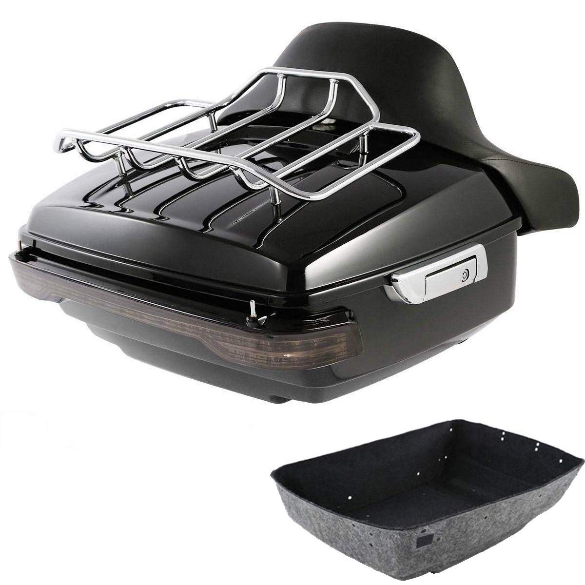 TCMT King Tour Pack Trunk Backrest Luggage Rack Brake Tail Light Set Fit For Harley Tour Pak Touring CVO Road King Road Glide Street Glide Electra Glide 2014-2023