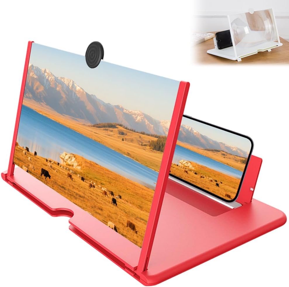 Screen Magnifier 2026 Version, Mobile Phone 3D HD Screen Magnifier, Foldable Phone Holder with Screen Amplifier, Magnifying Projector Screen for Movies Videos Gaming for All Phones (Black, 10 inch)