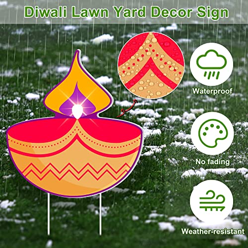 ADXCO 11 Pack Happy Diwali Yard Sign Lawn Decor Lights Festival Party