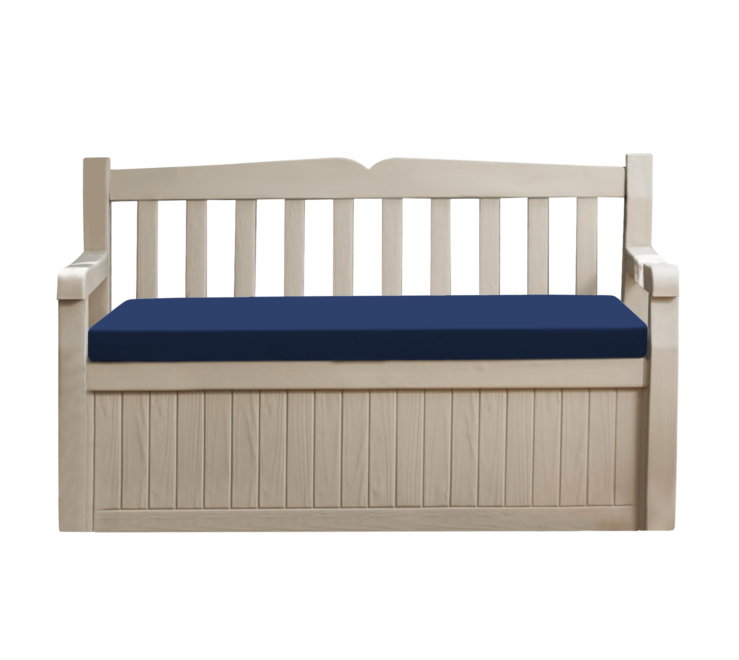 Premium Outdoor Bench Seat Pad | Water Resistant Cushion for Iceni & Eden Storage Benches 128x50cm | Comfortable Patio Furniture Swing Bench Pads (Navy)