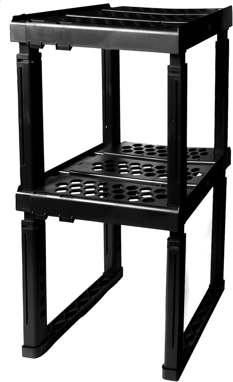 Locker Organizer Shelf? Adjustable Width and Height, Ideal Locker for School, Office, and Gym Lockers (Black 2 Pack), PLKSLF01