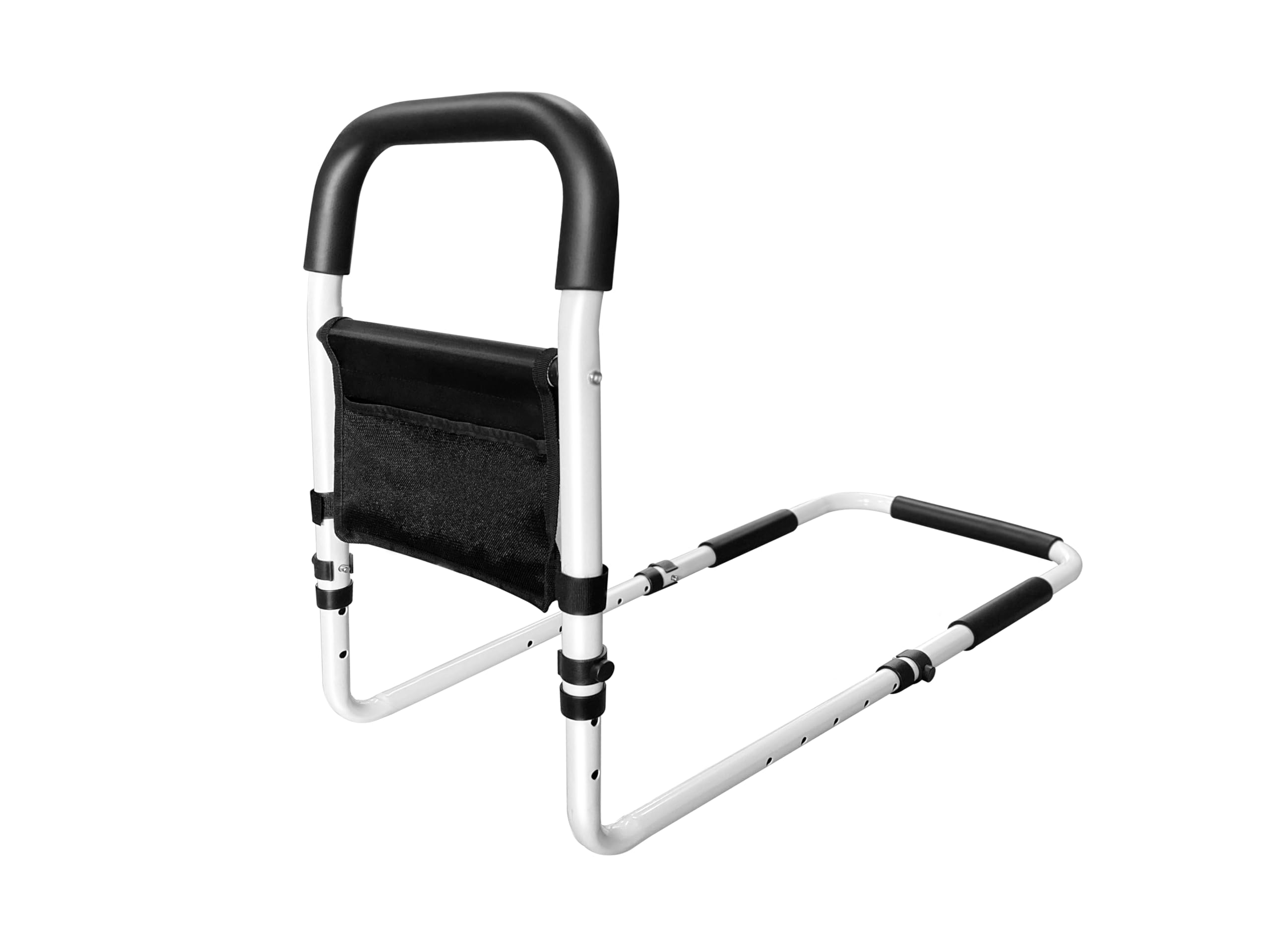 Bed Rail - Bed Rails for Elderly Adults Seniors Height Adjustable Bed Assist Rail Prevent Falling - with Removable Storage Bag and Fixing Strap, Fit King Queen Full Twin Medium Bed