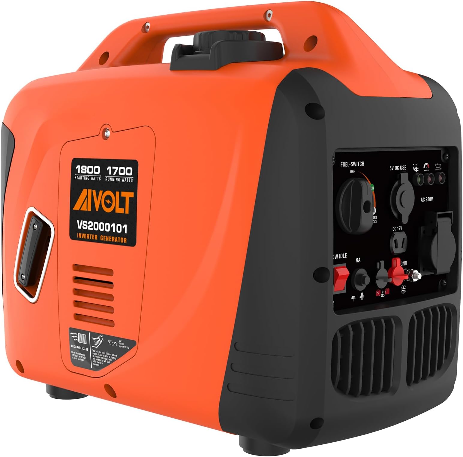 AIVOLT 1800W Petrol Inverter Generator 4 Stroke 80cc Engine Portable Silent Generator for Camping, Jobsites, Home Use-Pure Sine Wave, Super Lightweight