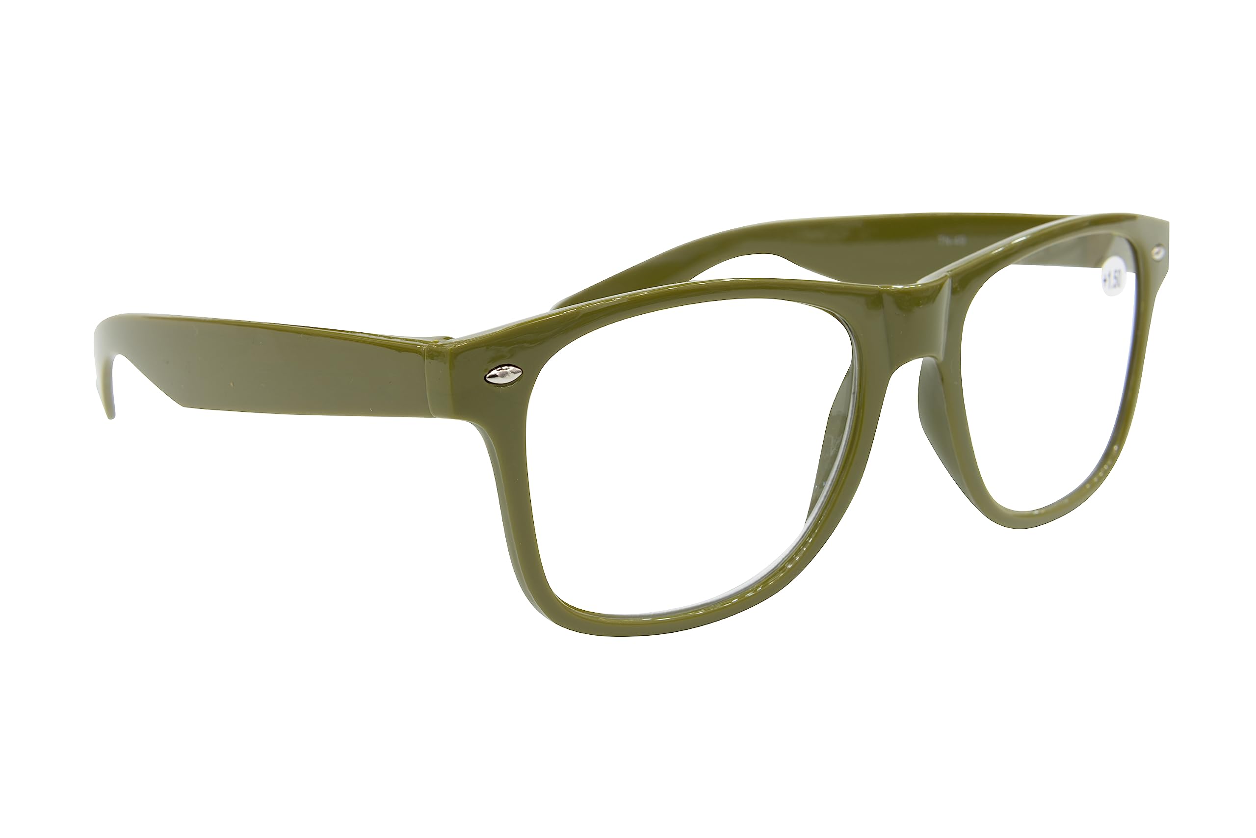 Fads & Fashions Unisex Olive Classic Retro Oversized Style Mens Womans Geek Nerd Reading Glasses With 35 Colours Tn49 (, 2.00, Multiplier_x)