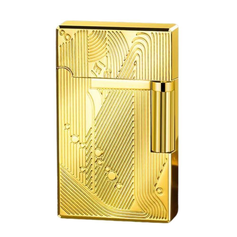 Smoke King Sanji Retro Gas Lighter – Pulley Ignition Lighter, Soft Flame Refillable Lighter, Collection & Gifting (Gold)-image-42