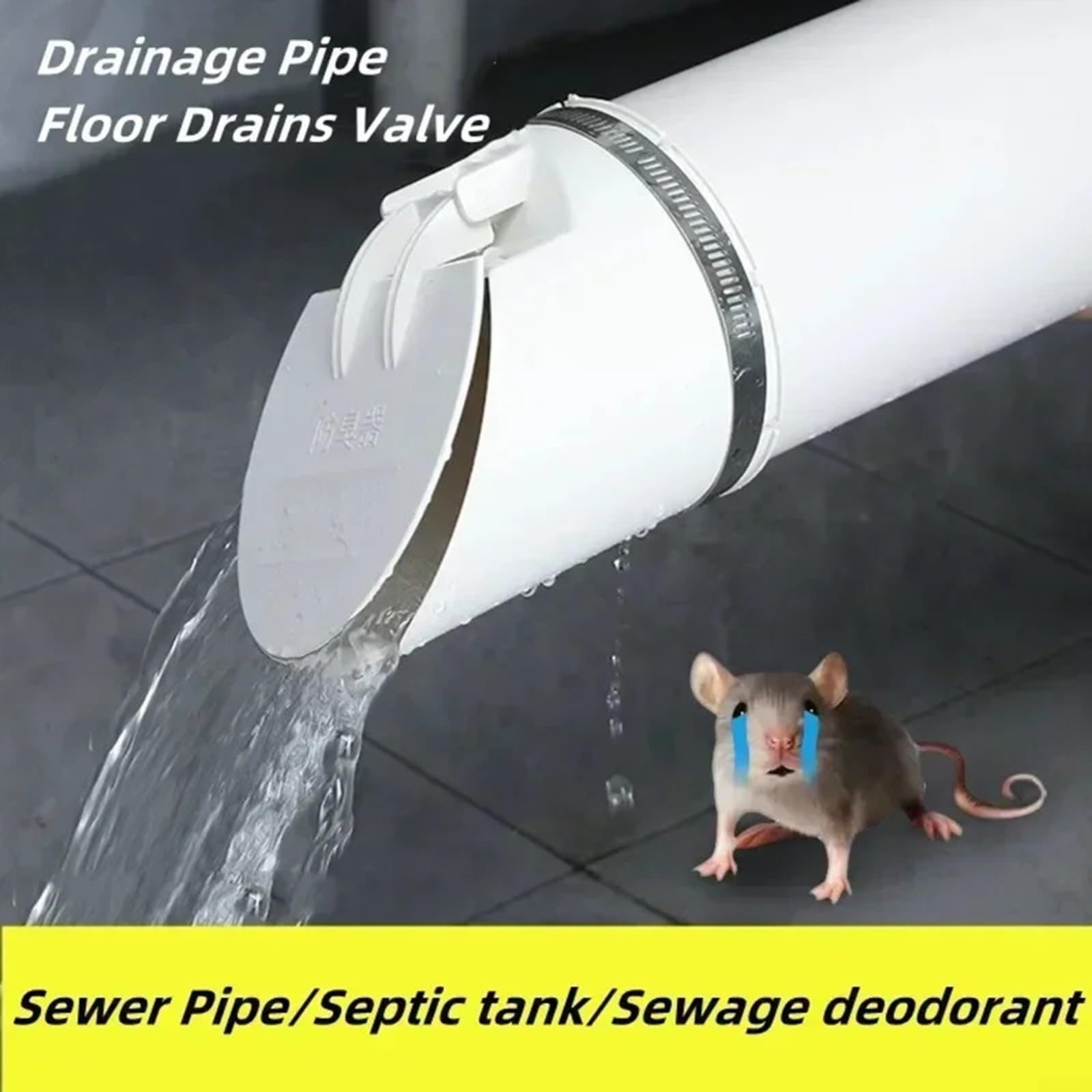 Clapet anti-retour en PVC pour tuyau de drainage, filtre anti-odeur 50-160 mm, filtre de descente d'eau de pluie en PVC (75 mm)