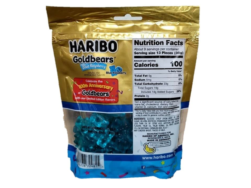 Haribo Goldbears Gummi Candy 100th Anniversary All Blue Raspberry Limited Edition 9oz Buy