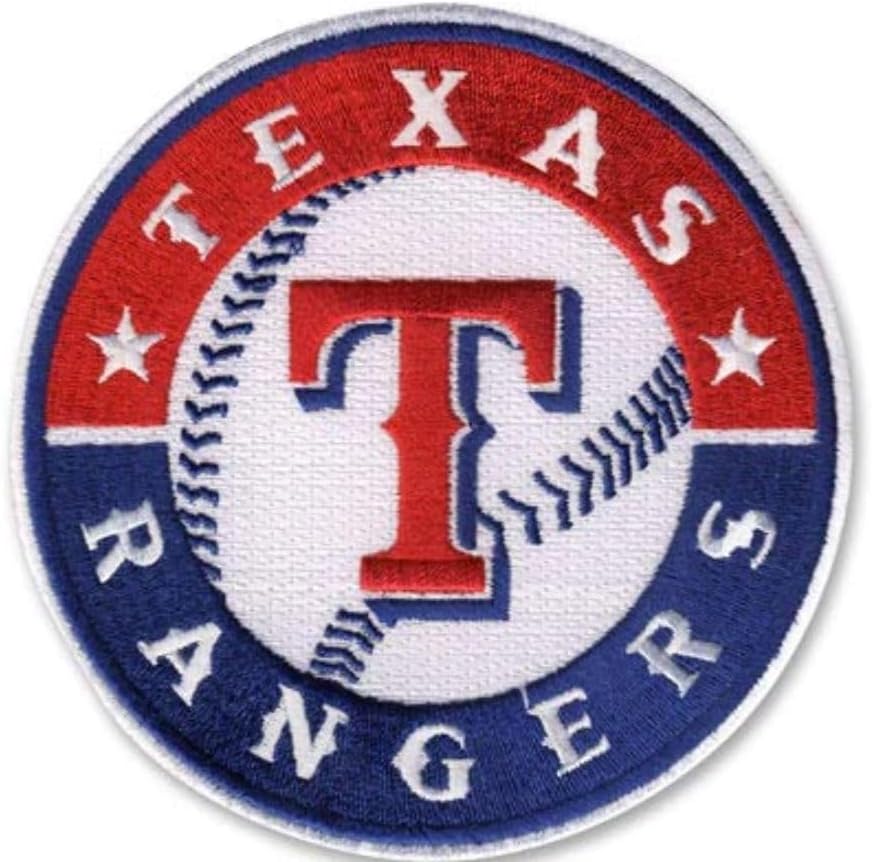 Emblem Source Texas Rangers Primary Logo Collectible 4 Inch Round Sew-On Patch