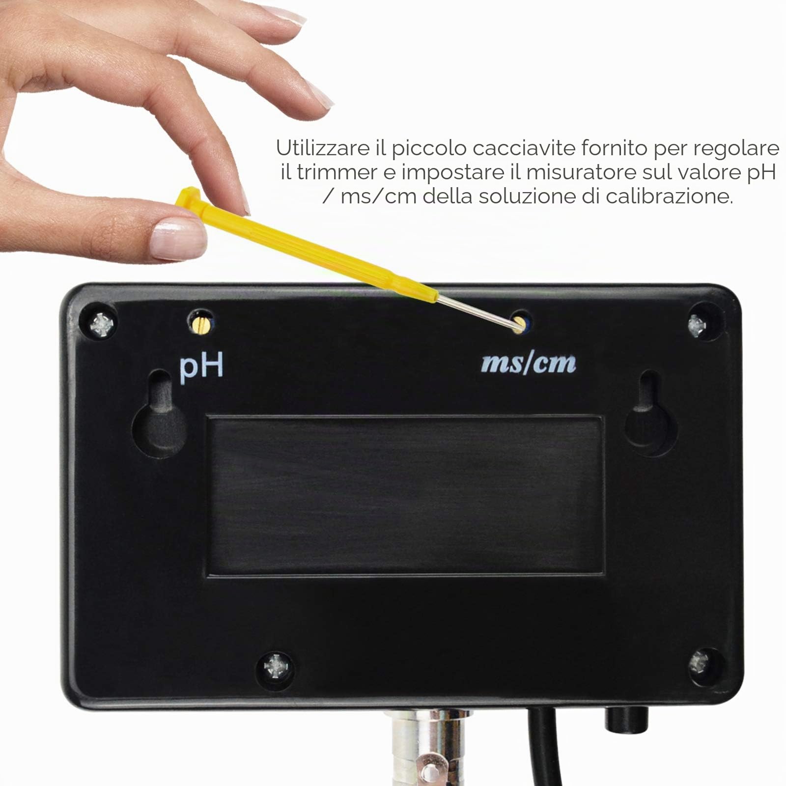 Tester Acqua: pH, EC, Temperatura. Impermeabile. Monitor Qualità Acqua. Multi-Parametri. Idroponica, Piscine, Spa.