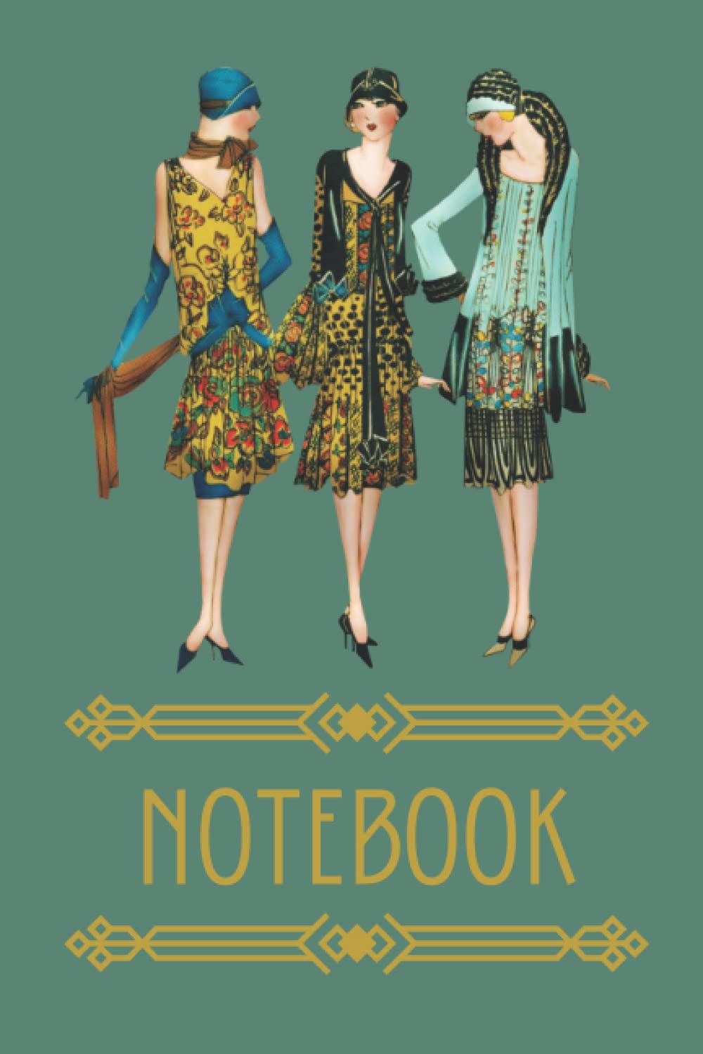 Art Deco Notebook: 120 page Journal with three flappers