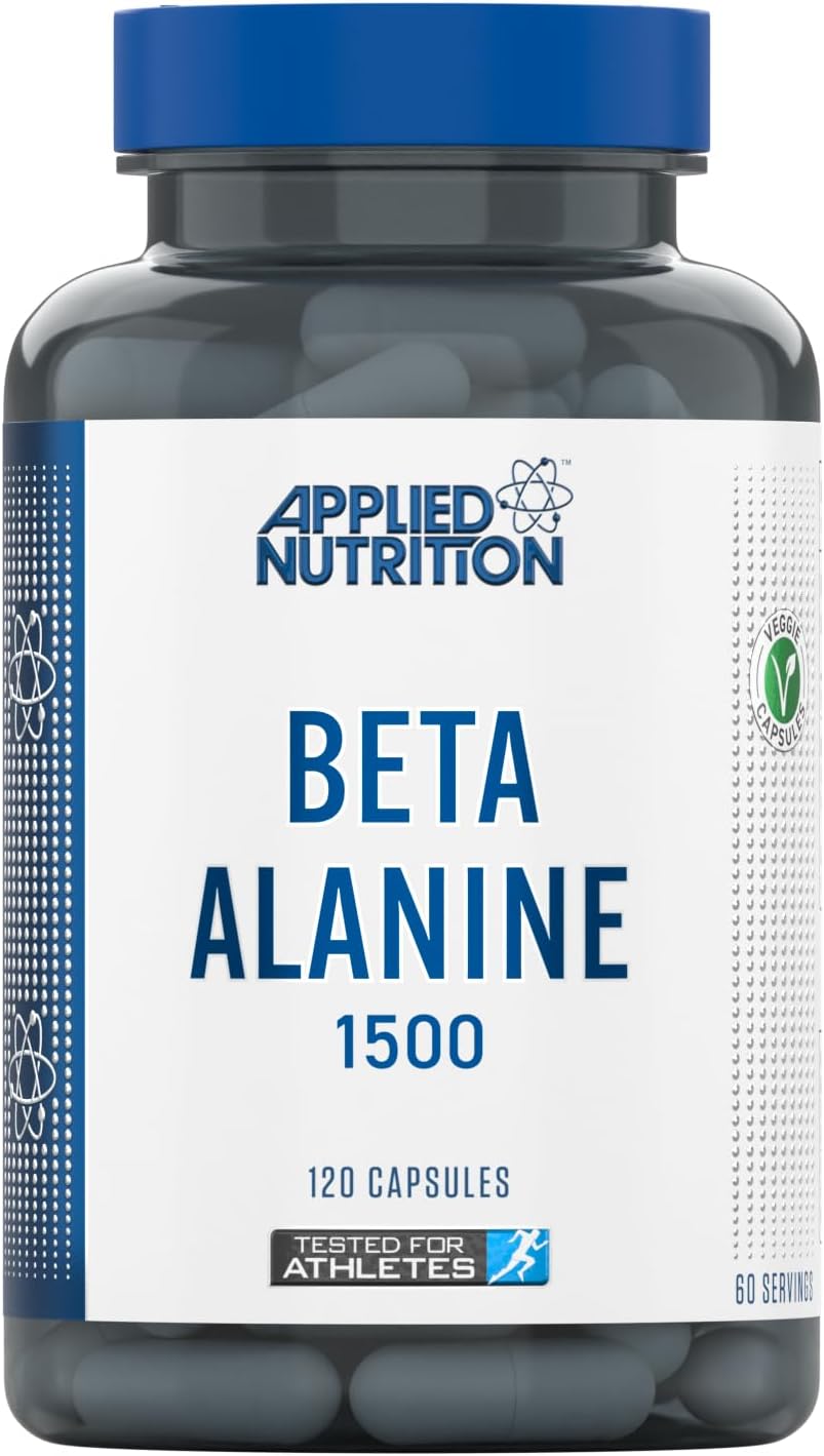 Applied Nutrition Beta Alanine 1500, Amino Acid Supplement, Strength & Performance, 750mg Beta Alanine Per Capsule (120 Capsules - 60 Servings)