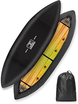 OCEANBROAD Kayak Cover Extra Wide UV&Water-Resistant for Outdoor Storage | 420D Black, For 9.3-10.5ft x 44in, UPF 50+, Water-Resistant, UV-Resistant, Outdoor Storage, Kayak Accessories