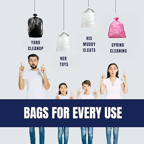 Miniatura 9 de Plasticplace Bolsas de basura de 12-16 galones  1.2 mil  Revestimientos para botes de basura rosas  24 x 31 pulgadas (250 unidades)