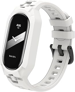 [Etsbaocy] バンド Xiaomi Smart Band 10/9/8/7/6/5 対応 交換バンド 交換ベルト 高質量 シリコン ソフト 落下防止ベルト 防水 耐汗性 耐久性 軽量 メンズ＆レディース用 Xiaomi Mi Band 10/9/8/7/6/5 用 - ホワイト