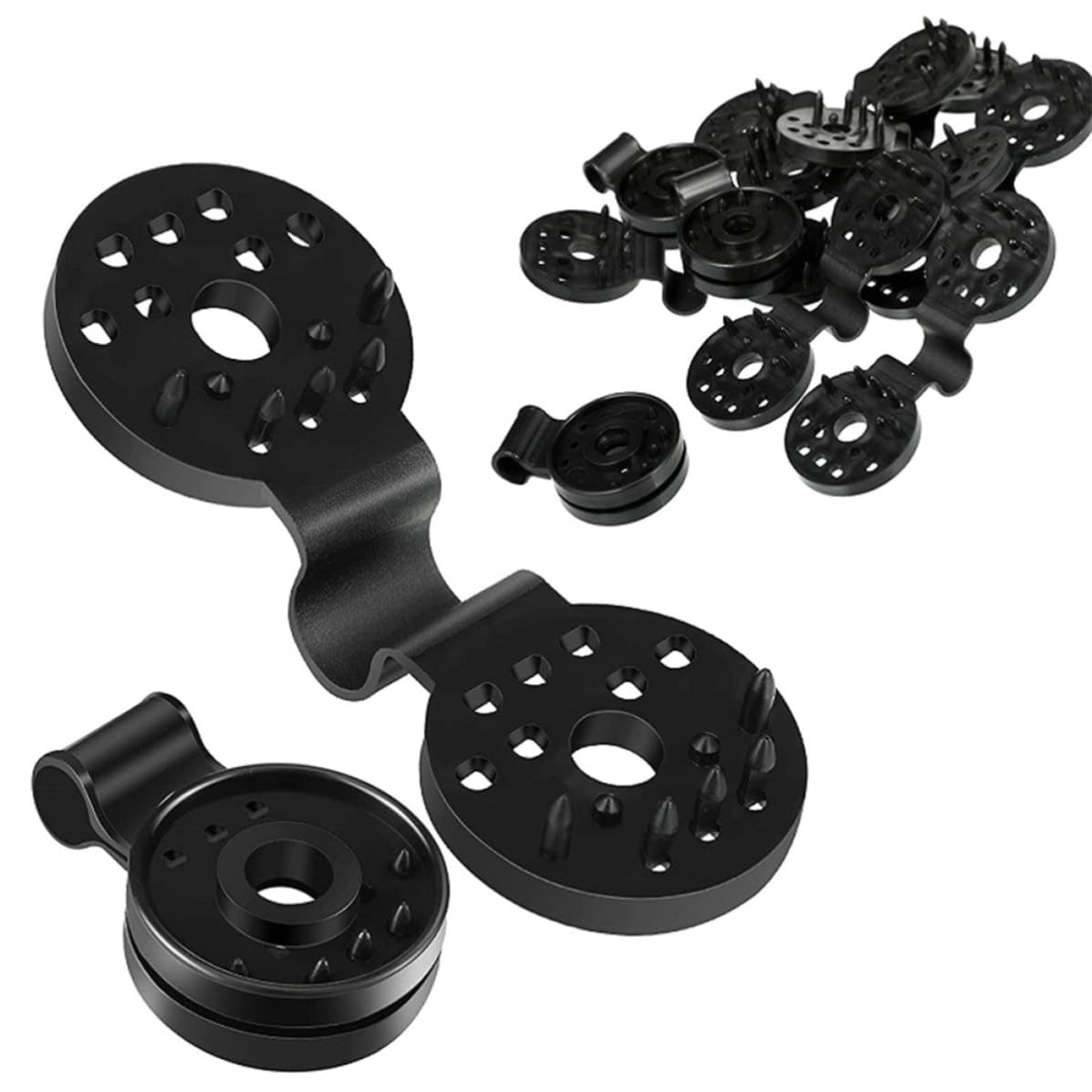 Clips de pe negro para redes de sombra y fijación en jardín x50