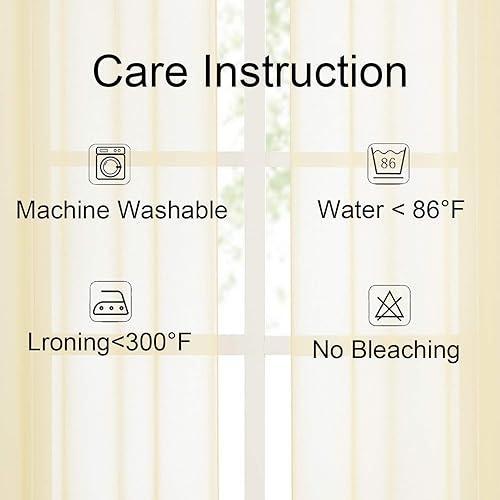 Miniatura 7 de July Joy - Cortinas transparentes para dormitorio 2 unidades filtro de luz gasa sólida