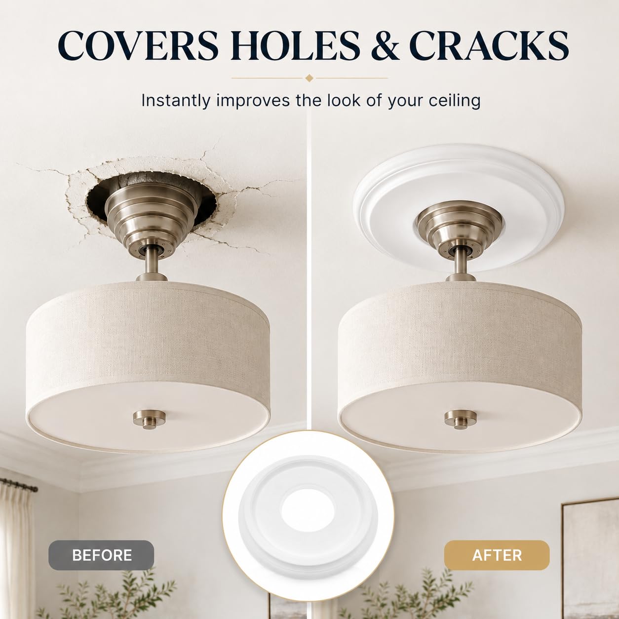 Ceiling Medallion - Fan Trim Ring (10 Inch) -5