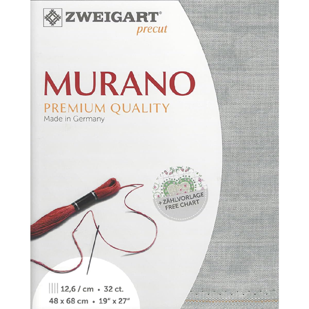 Tela de punto de cruz Zweigart Murano Lugana Col.7729 para labores y bordados de 48x68cm