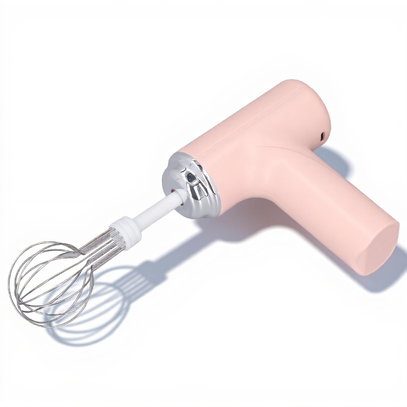 Luqeeg Elektrischer Schneebesen, Handmixer, kabelloser Handmixer mit 3 Geschwindigkeitsstufen für Cappuccino, Matcha, Teig, Eier, Rührteig und Sahne (rosa)
