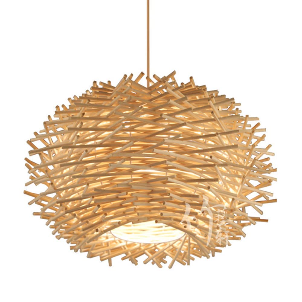 LYMSXAZOU Pastoral Rattan Chandeliers creative Personality Chandelier Vintage Garden Hanging Lamp balcony Bird's Nest Pendant Lights Nordic Designer Lampshade Restaurant Tearoom Bedroom