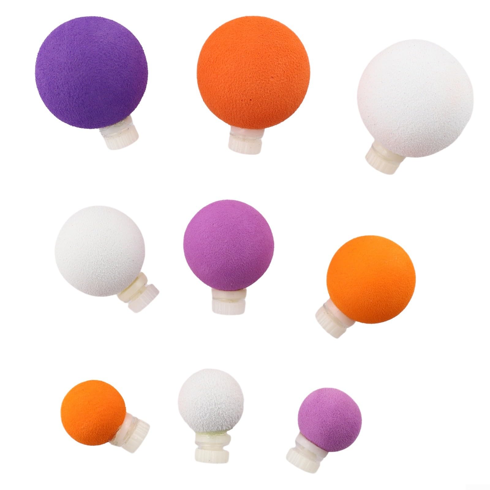9Pcs EVA Air-Lock Strike Indicator Fishing Float Beads, Purple/White/Orange, Higher Load Capacity Suspending 25% Extra Weight, Leakproof for Trout Fly Fishing in Streams & Rivers(purple+white+orange)