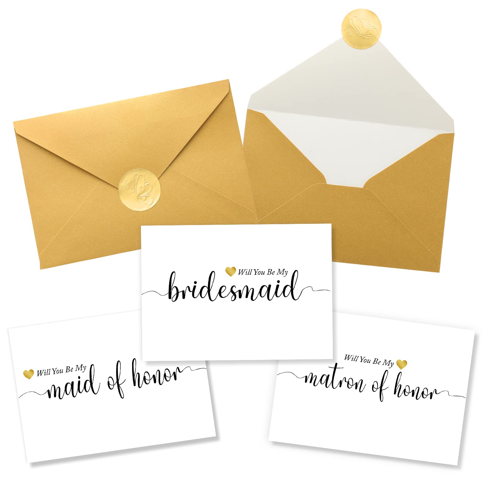 Sabary 10 Sets Bridesmaid Proposal Card Set Will You Be My Bridesmaid Card with Envelopes and Seals Wedding Gifts for Wedding Party