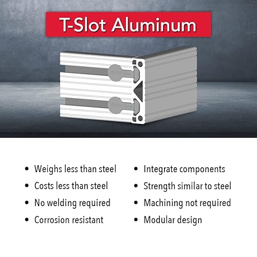 Miniatura 5 de 8020, 3034-Lite-Black, Serie 15 Extrusión de aluminio con ranura en T de 3 x 0.75 pulgadas x barra de perfil 8020 extruida ranurada en T de 48