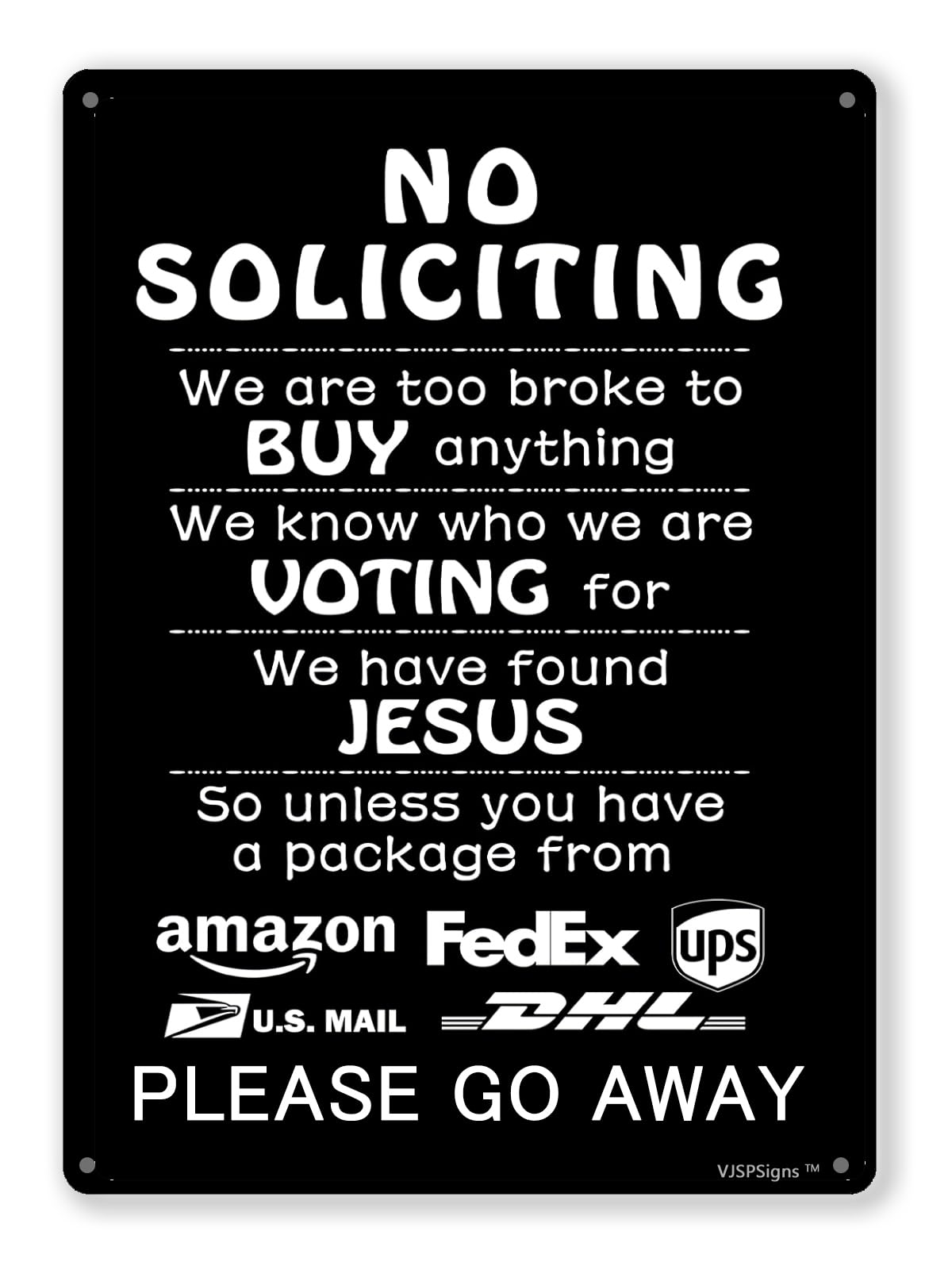 peiyeety No Soliciting Sign,No Soliciting Signs for Home Office Door,Metal No Soliciting Sign for House 8"X12" Metal Aluminum Sign