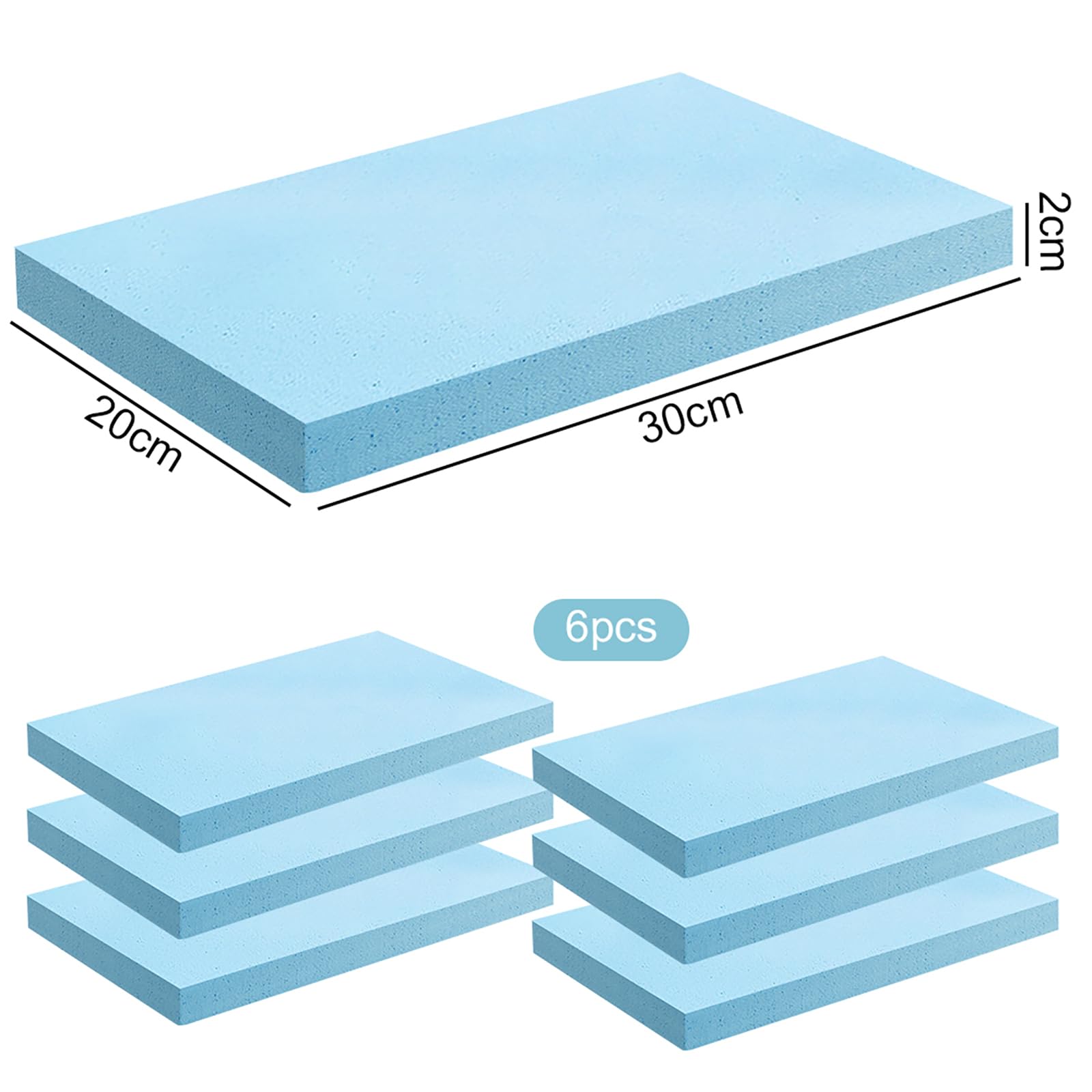 15 Pannelli In Polistirolo 30x20x2 Cm – Blu – Per Modellismo, Diorami E Bricolage