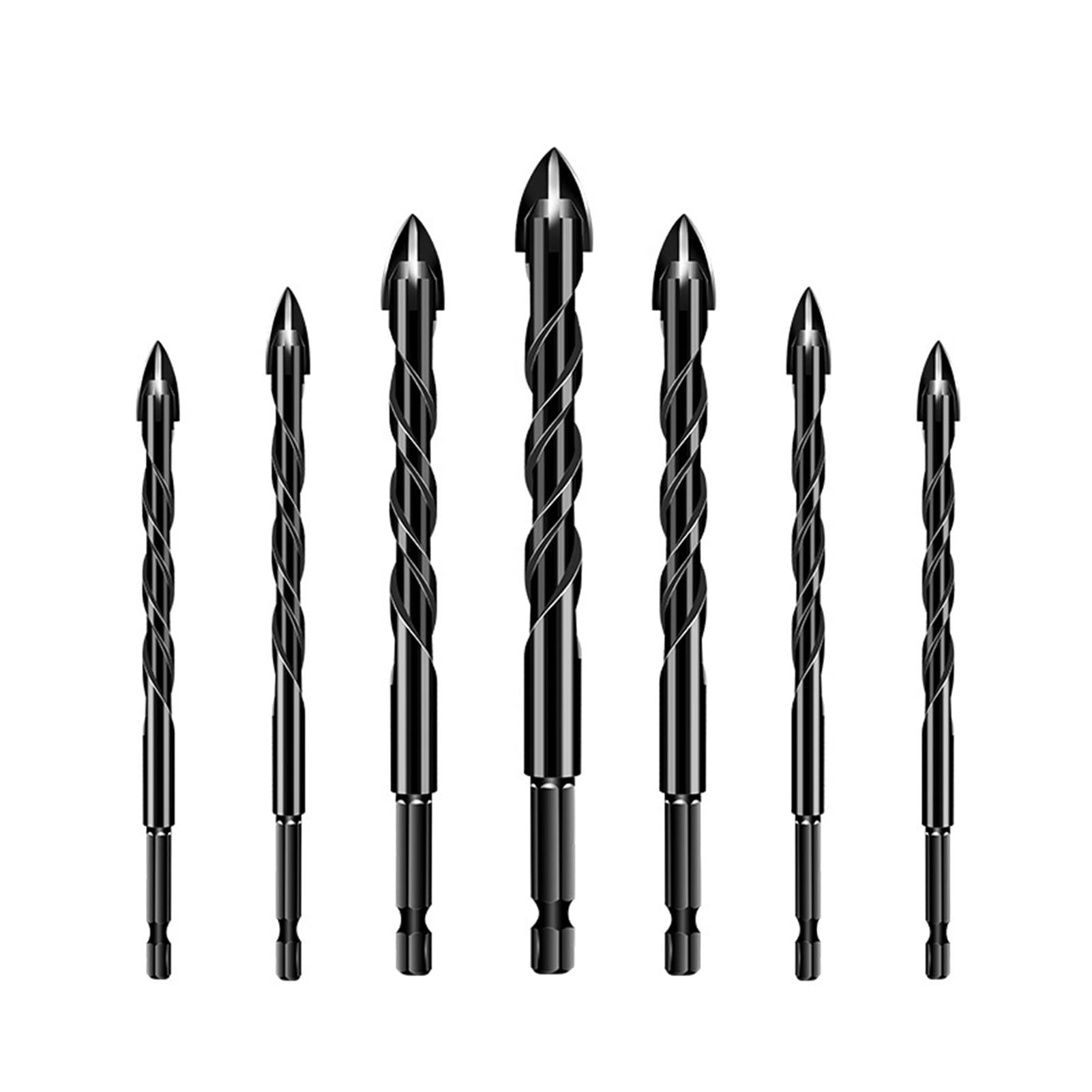 punte da trapano 3-12mm Twist Drill Drill Cross Hex Tile Bit Set for vetro in ceramica in calcestruzzo Sega sega in carburo di mattoni Triangolo in carburo di carburo bit kit strumento