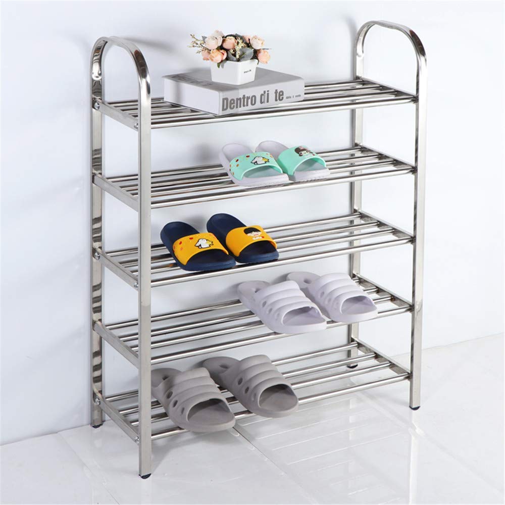 Zapatero organizador de acero inoxidable para dormitorio de estudiantes, 3 y 6 niveles, extensible y apilable, estante de almacenamiento para zapatos